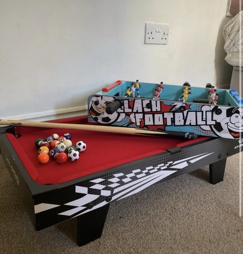 Pool table with football game - pool,